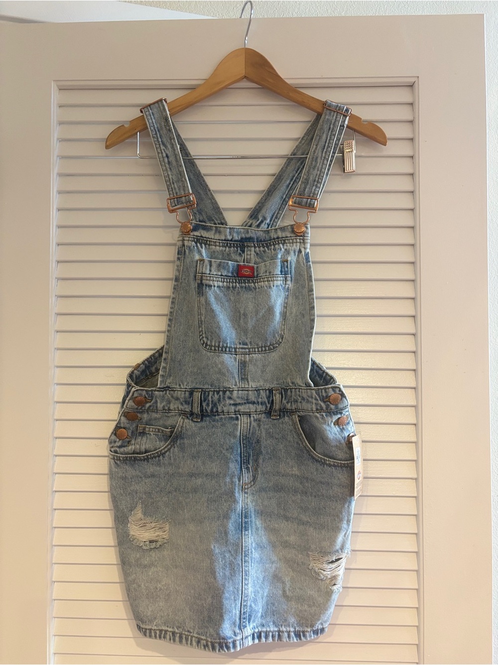 Dickies Light Blue Denim Overall Skirt Jumper